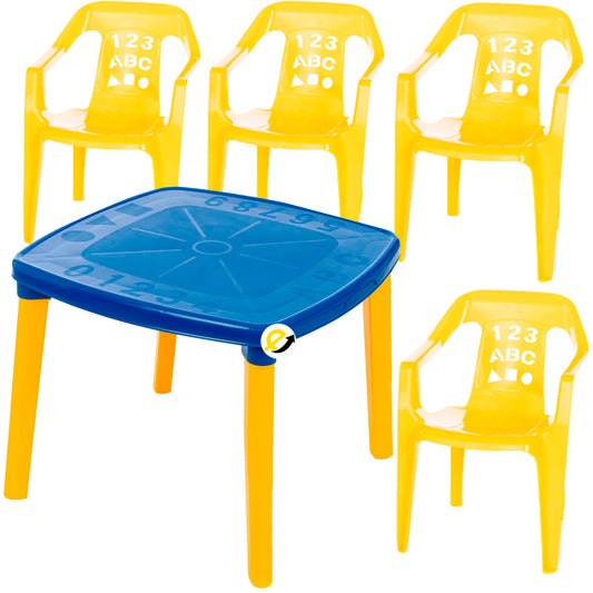 Mesa Comedor Infantil + 4 Sillas Armaty Original Niño