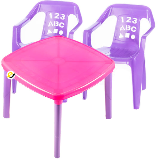 Mesa Comedor Infantil + 2 Sillas Armaty Original Niña