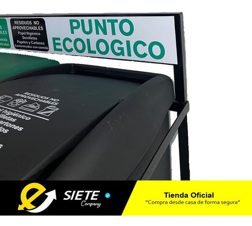 Punto Ecológico Con Base Metálica X3 Basureros Original