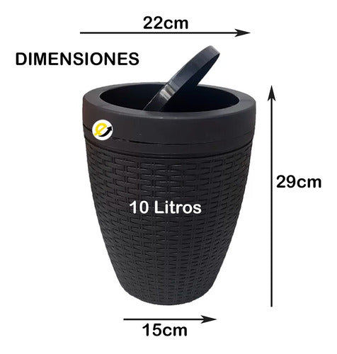 Papelera Caneca Rattan De 10lt Orion