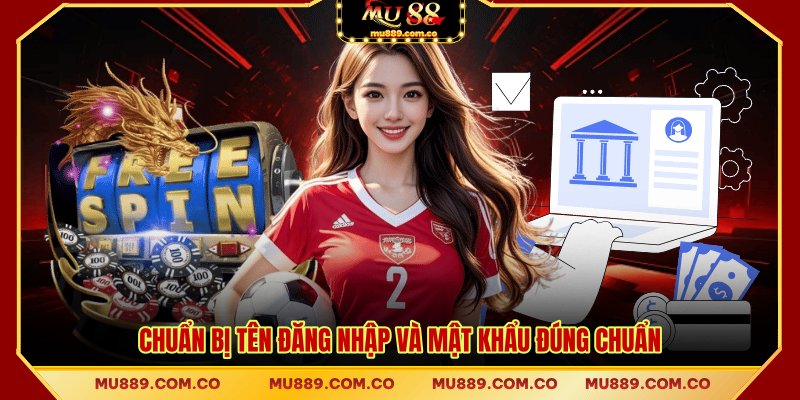 Chuẩn bị tên đăng nhập và mật khẩu đúng chuẩn